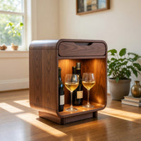 Solid Wood Bar Cabinet Wine With Drawer Kitchen Dining Room, view 8