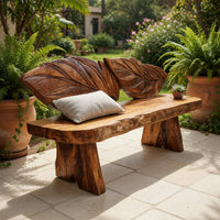 Solid Wood Outdoor Garden Bench Live Edge Solid Entryway, view 8