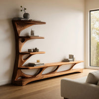 Carved Branch-Form TV Console with Stacked Shelves, view 8
