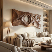 Tidal Eye Walnut Wall Sculpture Diptych Panel, view 8 — view 8