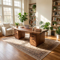 Luxury Solid Wood Executive Desk with Live Edge Top, view 8