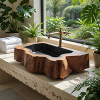 Solid Wood Sink Vanity Farmhouse Wall Mounted Bathroom, view 8
