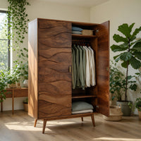Solid Wood Wardrobe Artistic Sculptural Bedroom, view 8