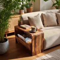 Solid Wood Sofa Arm Table Handcrafted Side Living Room, view 8