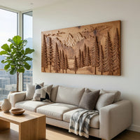 Layered Pine Forest Wall Art, Carved to Order in Solid Wood, view 8 — view 8