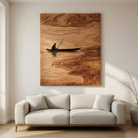 Winding River Two-Tone Hardwood Wall Art Triptych, view 8 — view 8
