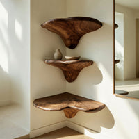 Solid Wood Mushroom Shelf Farmhouse Solid Living Room Entryway, view 8