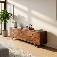 Six-Drawer Media Console in Walnut, Made to Order, view 8