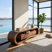 Interlocking Double Curve TV Console with Wave Base, view 8