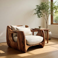 Solid Wood Chair Farmhouse Accent Living Room, view 8
