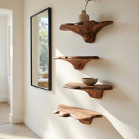 Solid Wood Mushroom Shelf Mid Century Halloween Living Room, view 8