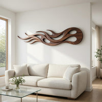 Ember Crest Walnut Wall Sculpture with Coiled Tail, view 8 — view 8