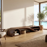 Driftwave Media Console with a Low Arched Base, view 8