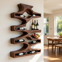 Solid Wood Wine Rack Wall Storage Natural Dining Room, view 8