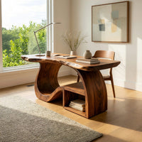 Wavecrest Desk, Hand-Shaped from Solid Hardwood, view 8