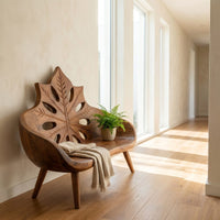 Contemporary Sunburst Leaf Back Bench For Lounge Interior Space, view 8
