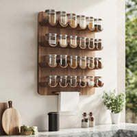 Solid Wood Spice Rack Mid Century Handmade Storage Kitchen, view 8