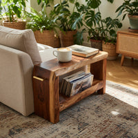 Solid Wood Sofa Arm Table Mid Century Side Living Room, view 8
