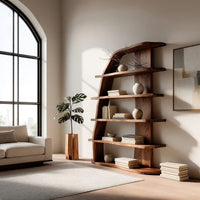 Arched Bookshelf with Sweeping Sail-Cut Side Panel, view 8