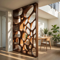 Solid Wood Room Divider Openwork Living Office, view 8