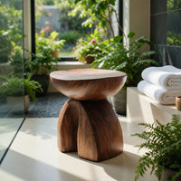 Solid Wood Teak Shower Bench Rustic Bathroom Seating, view 8