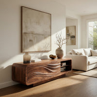 Solid Wood Sideboard Sculpted Living Room, view 8