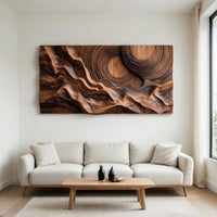 River and Sun in One Walnut Slab, Carved Wall Art, view 8 — view 8