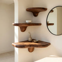 Solid Wood Mushroom Shelf Mid Century Solid Bedroom, view 8