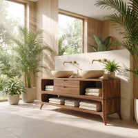 Solid Wood Bathroom Vanity Luxury Two Tier Design, view 8