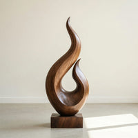 Solid Wood Sculpture Wall Art Handcrafted Abstract Statue Home, view 8