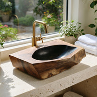 Solid Wood Sink Vanity Mid Century Solid Bathroom Furniture, view 8