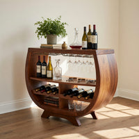 Solid Wood Bar Cabinet Wine With Wine Rack Dining Area, view 8