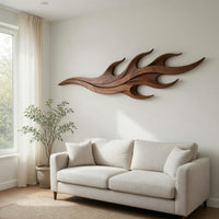 Nightcurl Walnut Wall Art with Hooked Flame Tips, view 8 — view 8