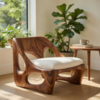 Solid Wood Chair Natural Accent Living Room, view 8