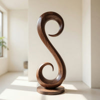 Solid Wood Sculpture Wall Art Handcrafted Organic Contemporary Landscape Home, view 8