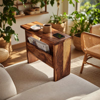 Solid Wood Sofa Arm Table Mid Century Solid Side Home, view 8