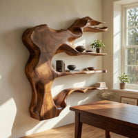 Solid Wood Wall Mounted Shelf Floating Shelves Bedroom Storage Organizer, view 8