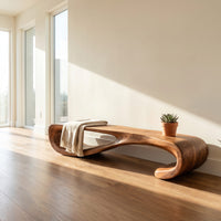 Modern Curved Entryway Bench For Hallway Accent, view 8