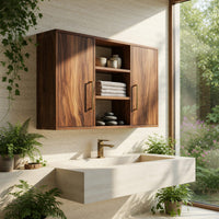 Solid Wood Bathroom Cabinet Wave Front Luxury, view 8
