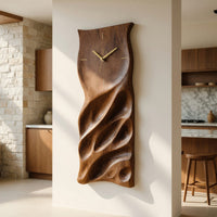 Solid Wood Clock Minimalist Handcrafted Wall Living Room, view 8