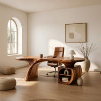 Ovalcrest Desk, Hand-Shaped from Solid Walnut, view 8