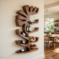 Solid Wood Wine Rack Farmhouse Wall Apartment Bar Display Feature, view 8