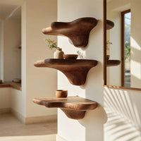 Solid Wood Mushroom Shelf Mid Century Live Edge, view 8