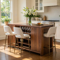 Solid Wood Bar Table Outdoor Cabinet With Wine Storage Patio, view 8
