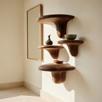 Solid Wood Mushroom Shelf Farmhouse Handcrafted Solid Home, view 8