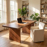 Solid Wood Vanity Desk With Storage Drawers, view 8