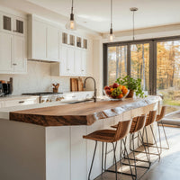 Solid Wood Table Top Mid Century Kitchen Countertop Modern Kitchen, view 8