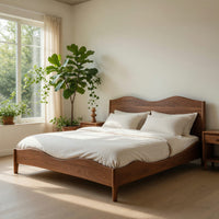 Solid Wood Bed Frame Luxury Set Headboard Bedroom, view 8