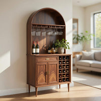 Solid Wood Bar Cabinet Wine With Storage Dining Room, view 8