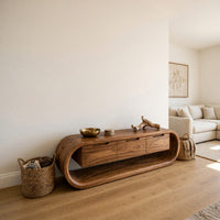 Closed Loop TV Console with Three Deep Drawers, view 8